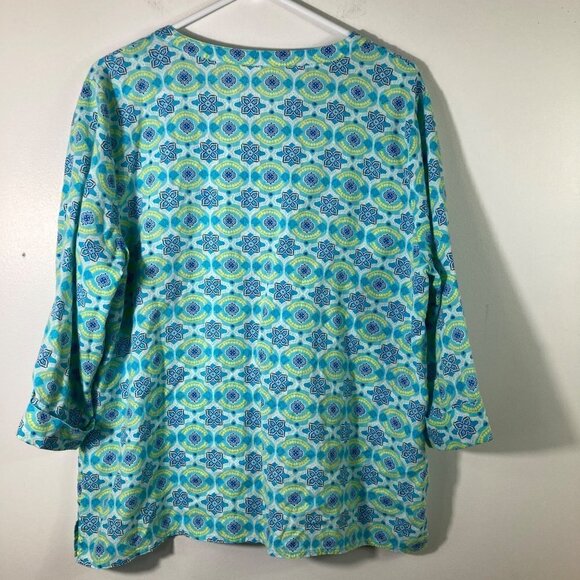 Womens Kim Rogers Petite Linen Cotton 3/4 Sleeve Button Blouse PXL - Picture 2 of 8